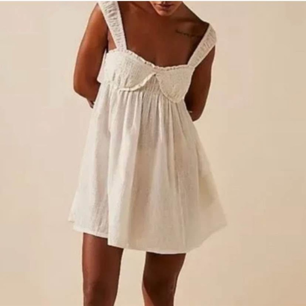 Free People Ivory Sleeveless Mini Dress